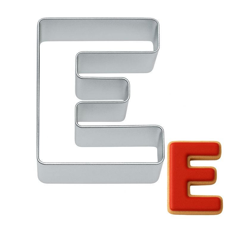 Letter E Tin Cookie Cutter 3 in B0105 Letter E Tin Cookie Cutter 3 in B0105