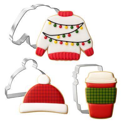 Winter Sweater Latte Cap Cookie Cutter 3 Pc Set HS0461