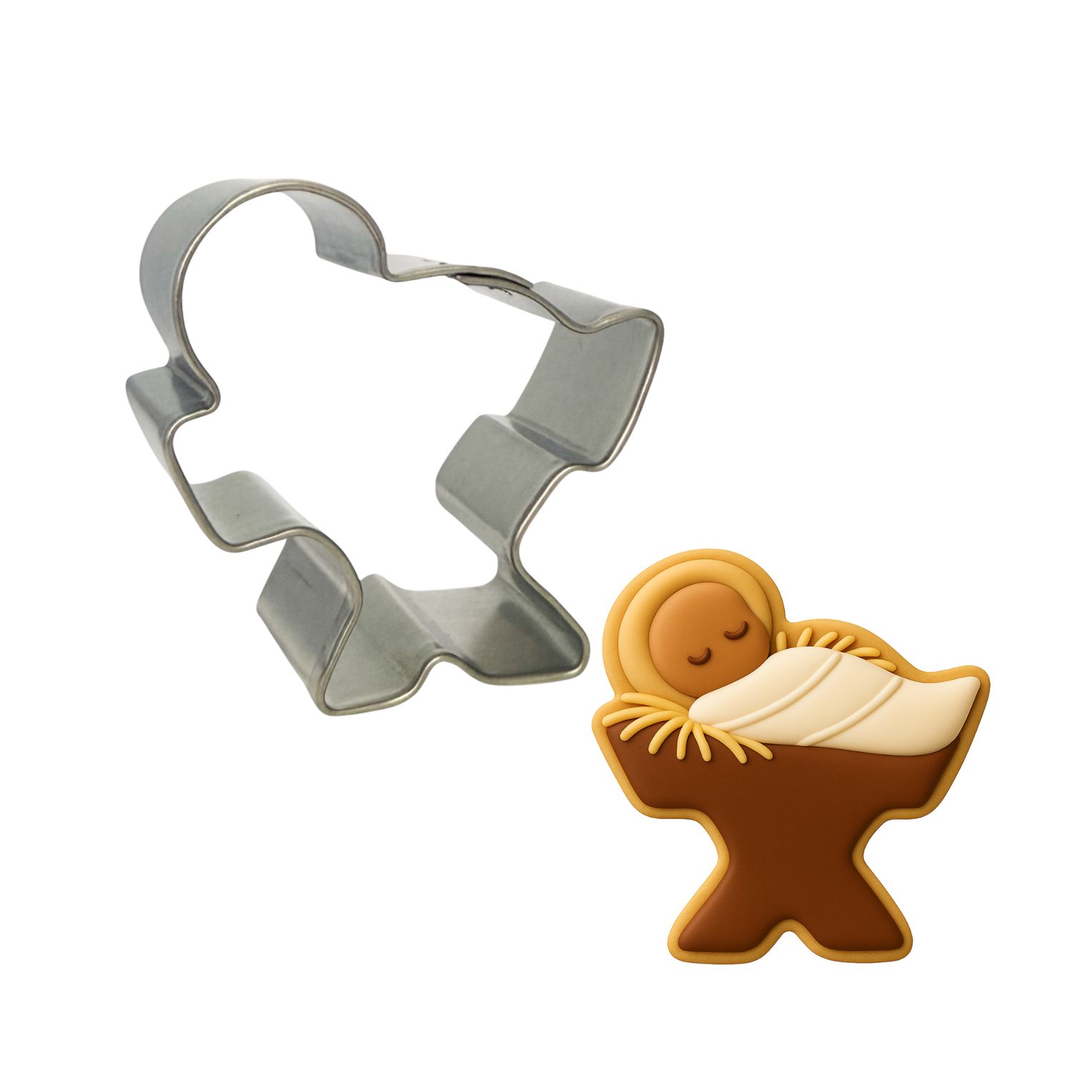 Baby in Manger Cookie Cutter 2 in B1230