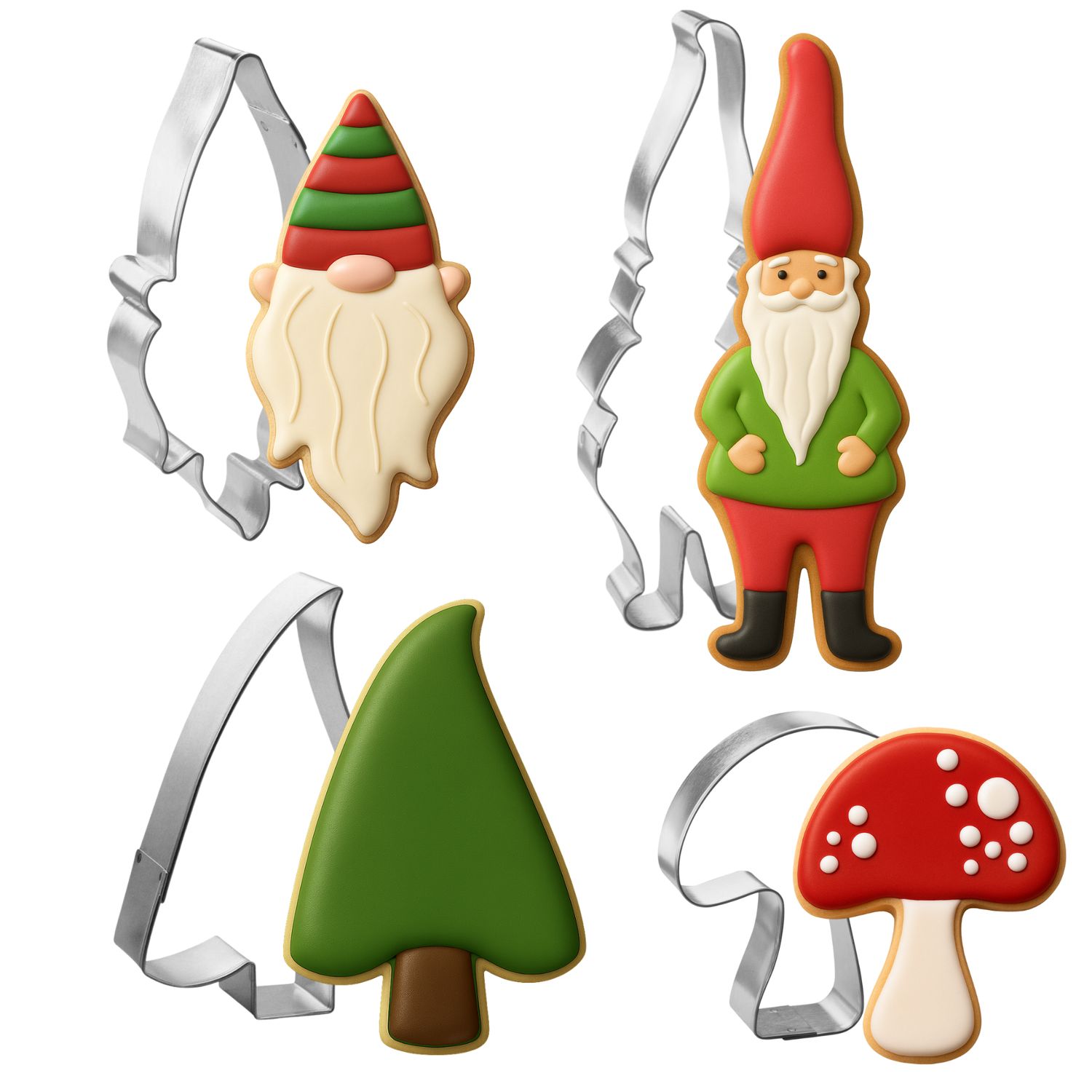 Enchanted Woodland Gnome Elf Cookie Cutter 4 Pc Set HS0462