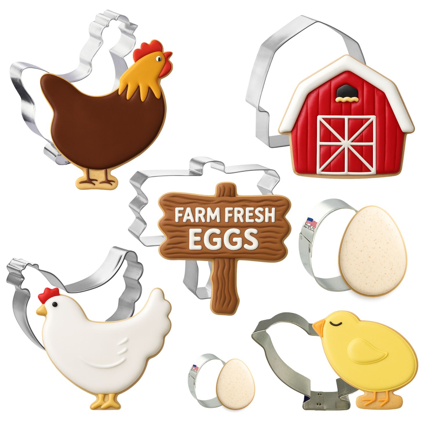 Chicken Farm - Farm Fresh Eggs Cookie Cutter 7 pc Set