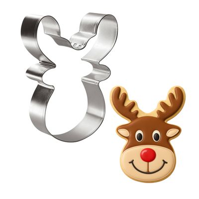 Reindeer Face Cookie Cutter 3.75 in B1582 Reindeer Face Cookie Cutter 3.75 in B1582