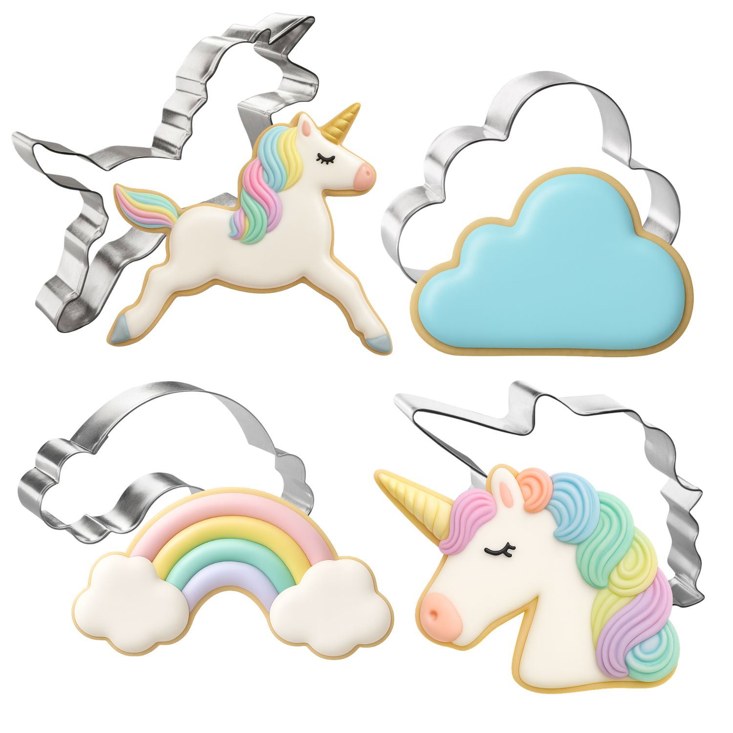 Unicorn Birthday Baby Shower Cookie Cutter 4 Pc Box Set