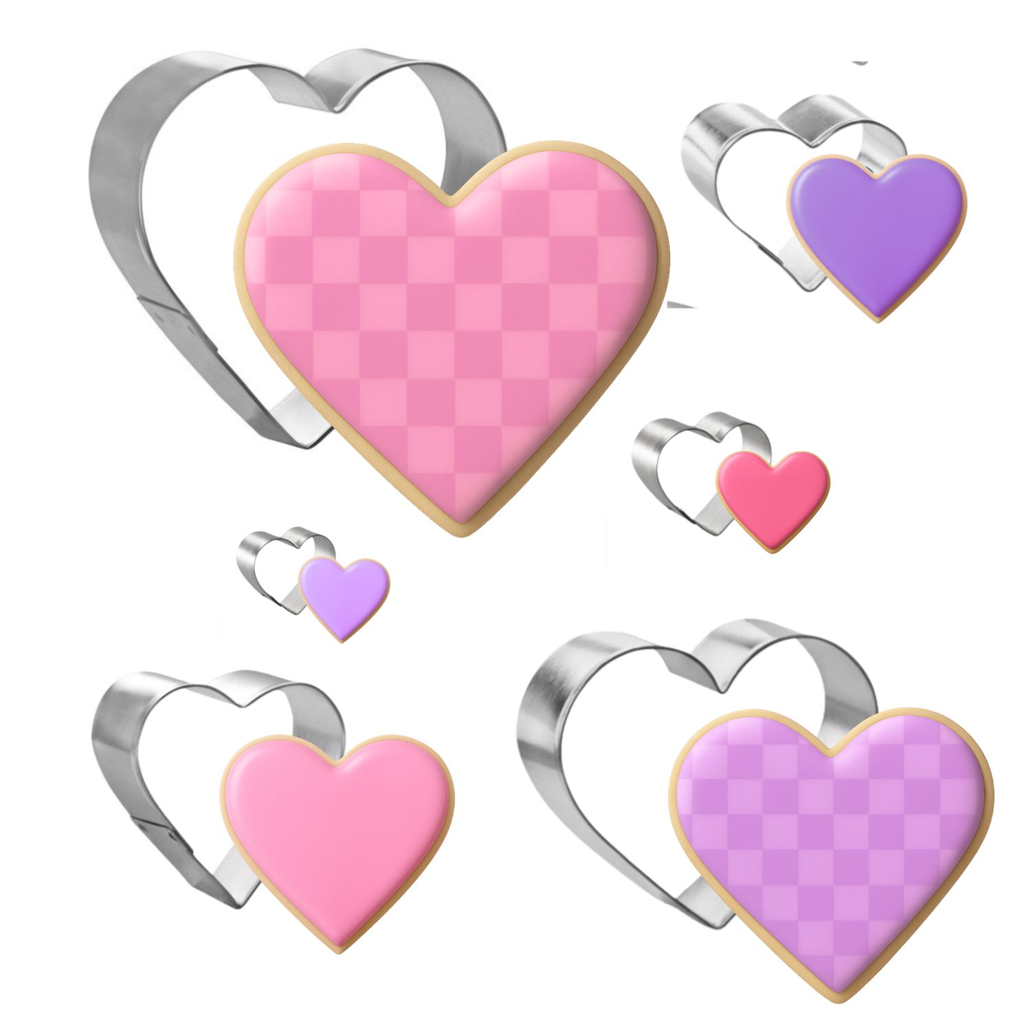 Nested Heart Cookie Cutter 5 Pc Bag Set HS0522 Nested Heart Cookie Cutter 5 Pc Bag Set HS0522