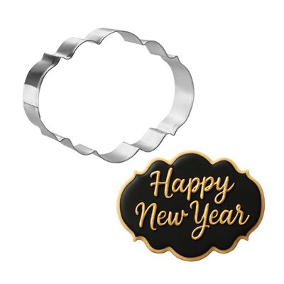 Oval Elegant Plaque Cookie Cutter 4.5 in B1275