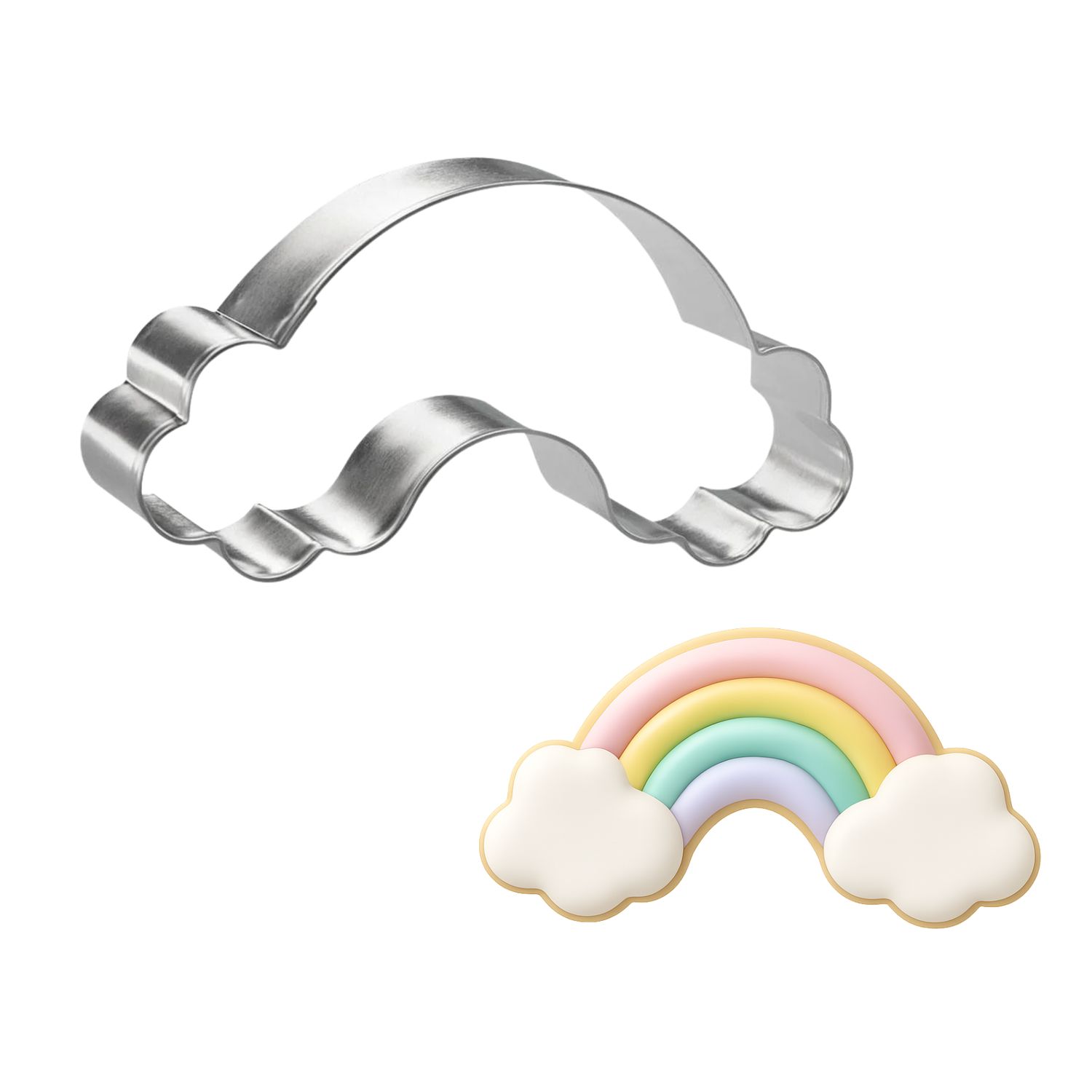 Rainbow with Clouds Cookie Cutter 4.5 in B1549
