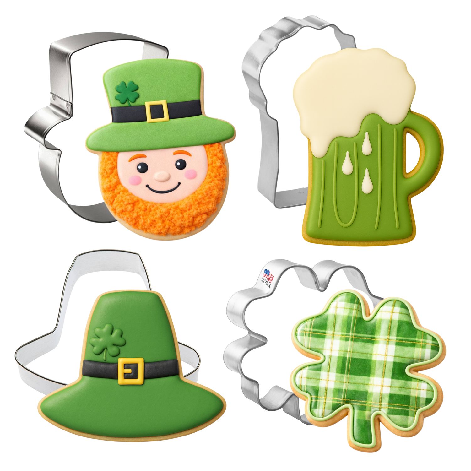 Leprechaun St Patricks Day Cookie Cutter 4 Pc Set HS0473