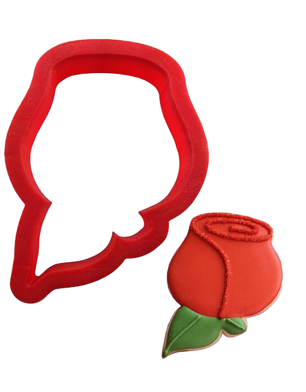 Red Rose Plastic Cookie Cutter 3.5" Cc112