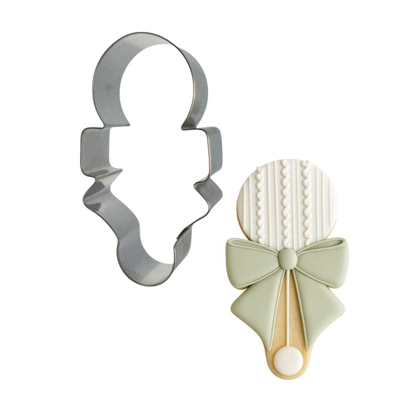 Baby Rattle with Bow Cookie Cutter 4 in B1791
