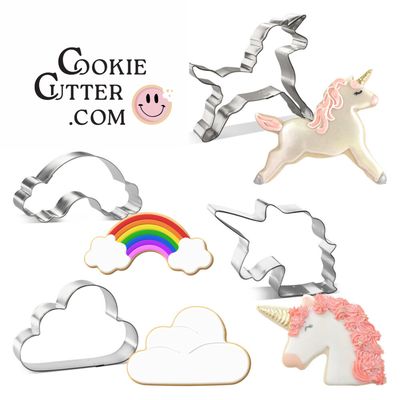 Unicorn Birthday Baby Shower Cookie Cutter 4 Pc Set HS0457