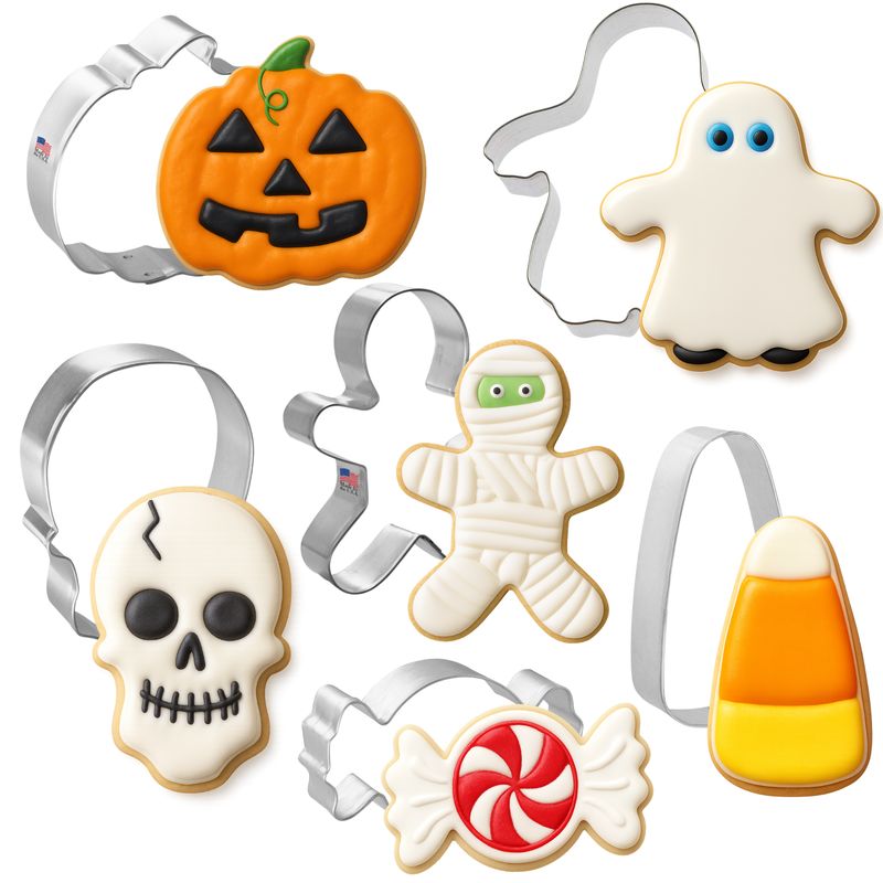 Trick Or Treat Cookie Cutter 6 Pc Set HS0432 - Foose Cookie Cutters - USA Tin Plate Steel Trick Or Treat Cookie Cutter 6 Pc Set HS0432 - Foose Cookie Cutters - USA Tin Plate Steel