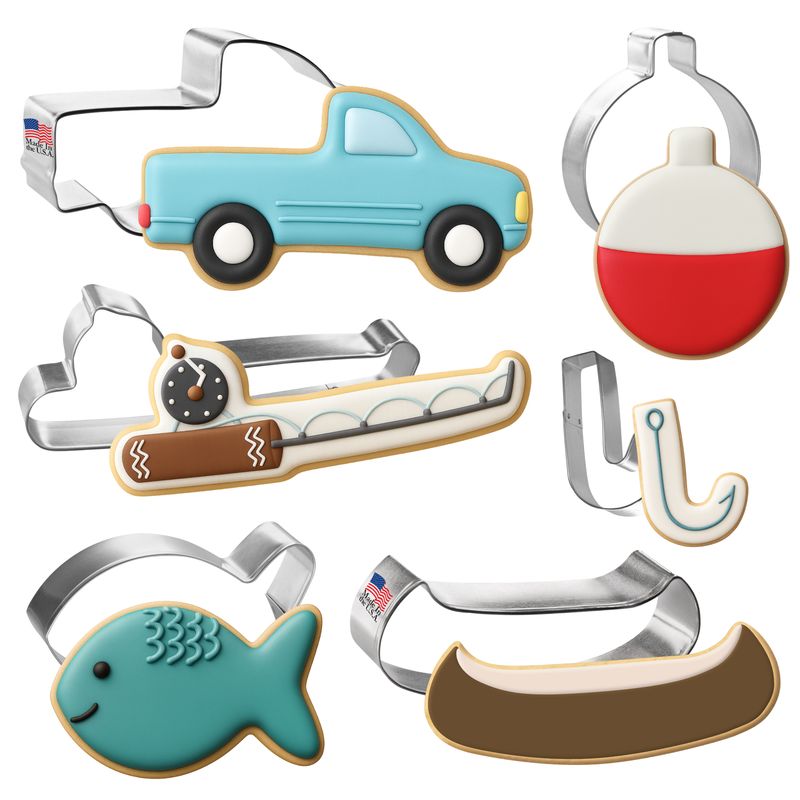 Live to Fish Cookie Cutter 6 Pc Set - Foose Cookie Cutters - US Tin Plated Steel HS0424 Live to Fish Cookie Cutter 6 Pc Set - Foose Cookie Cutters - US Tin Plated Steel HS0424