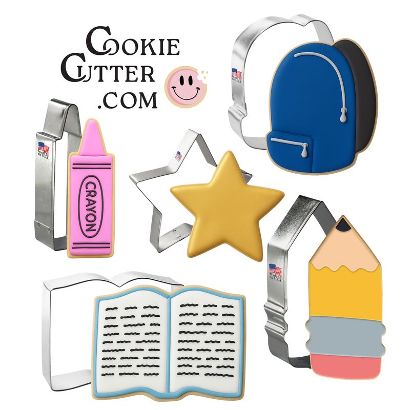 School Cookie Cutter Set 5 Pc HS0440 School Cookie Cutter Set 5 Pc HS0440