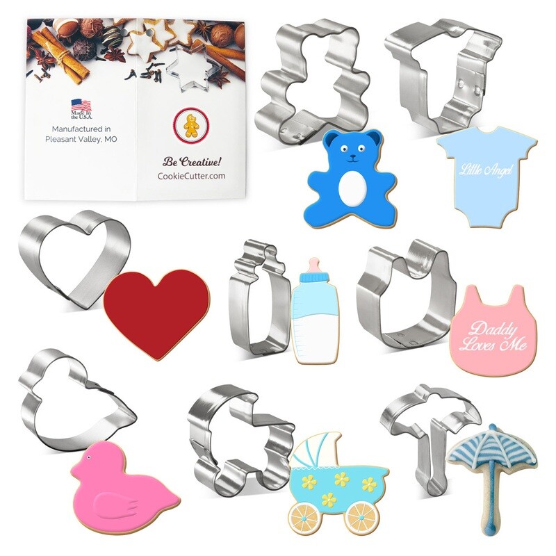 Mini Baby Shower Cookie Cutter 8 Pc Set HS0447 Mini Baby Shower Cookie Cutter 8 Pc Set HS0447