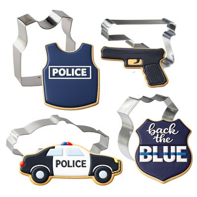Police Cookie Cutter 4 Pc Set HS0441 Police Cookie Cutter 4 Pc Set HS0441