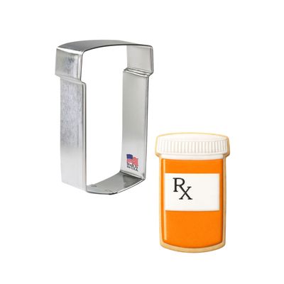 Pill Rx Bottle Cookie Cutter 3.75 in B1689