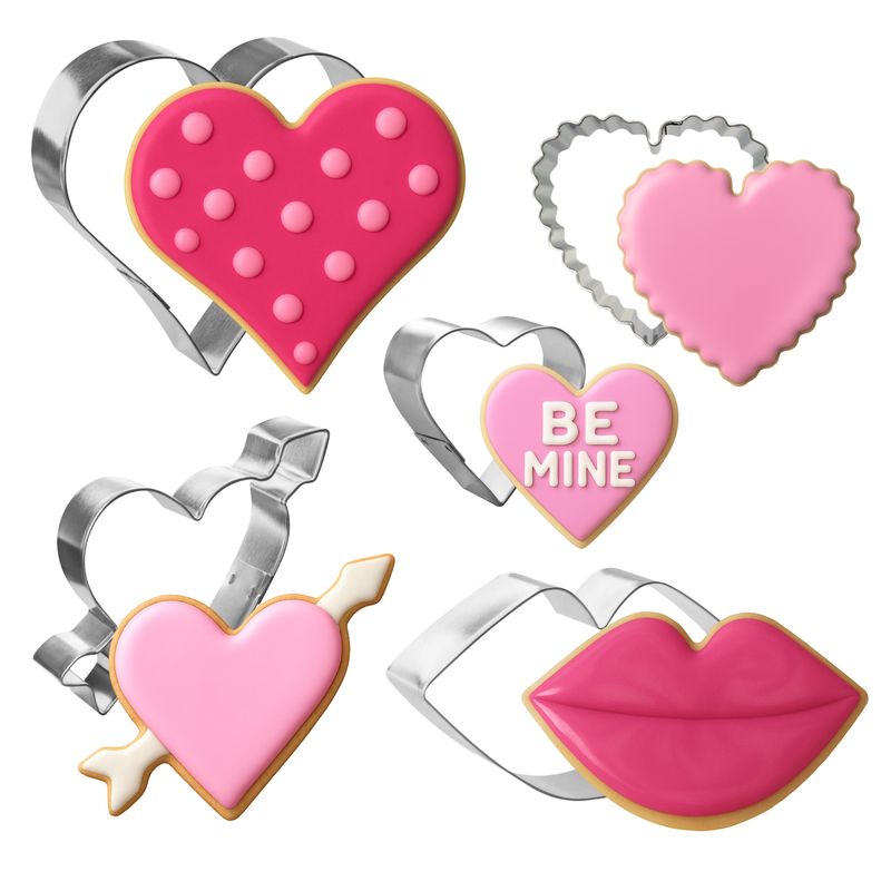 Kiss From The Heart Cookie Cutters 5 Pc Set HS0470 Kiss From The Heart Cookie Cutters 5 Pc Set HS0470