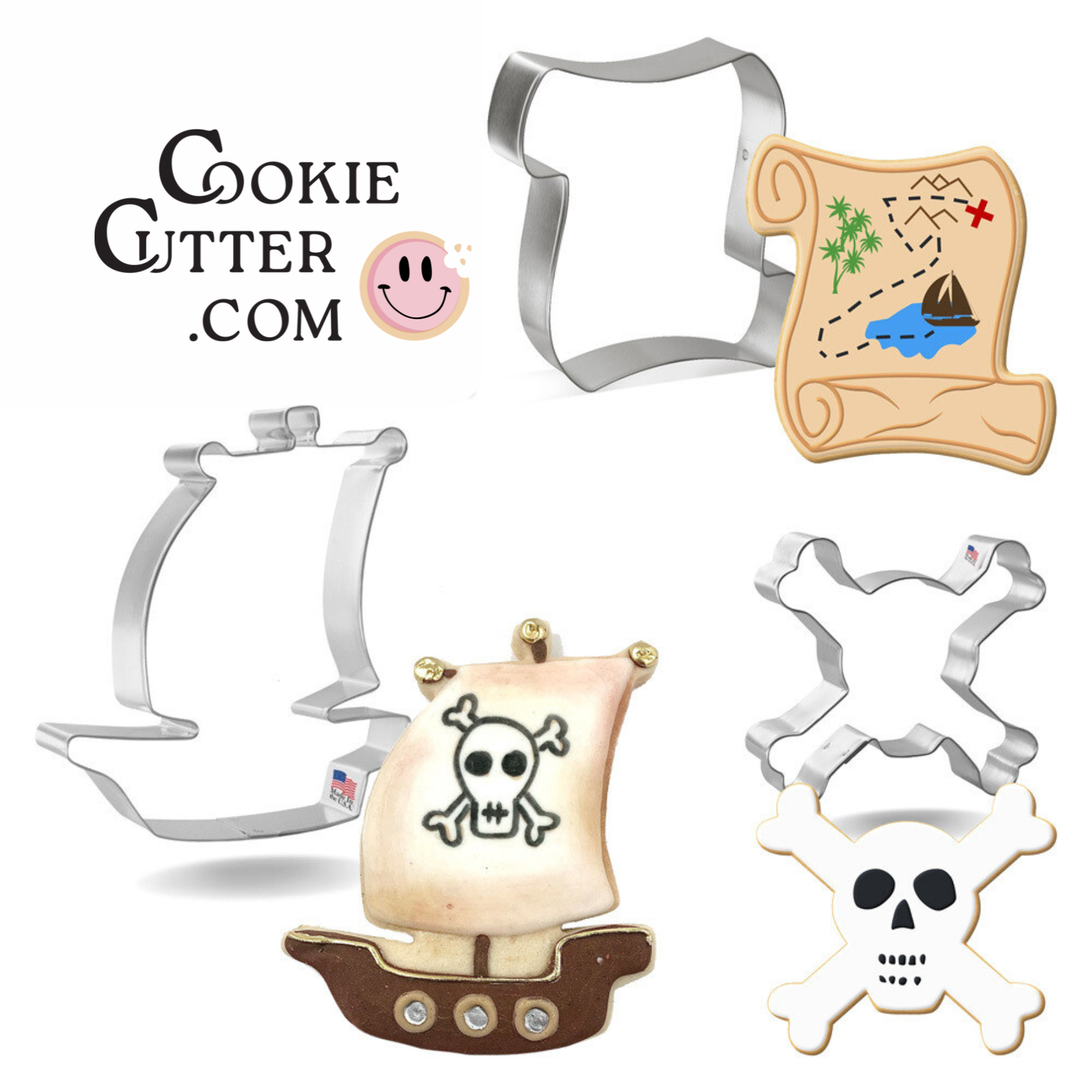 Pirate Cookie Cutter Set 3 Pc HS0512 Pirate Cookie Cutter Set 3 Pc HS0512