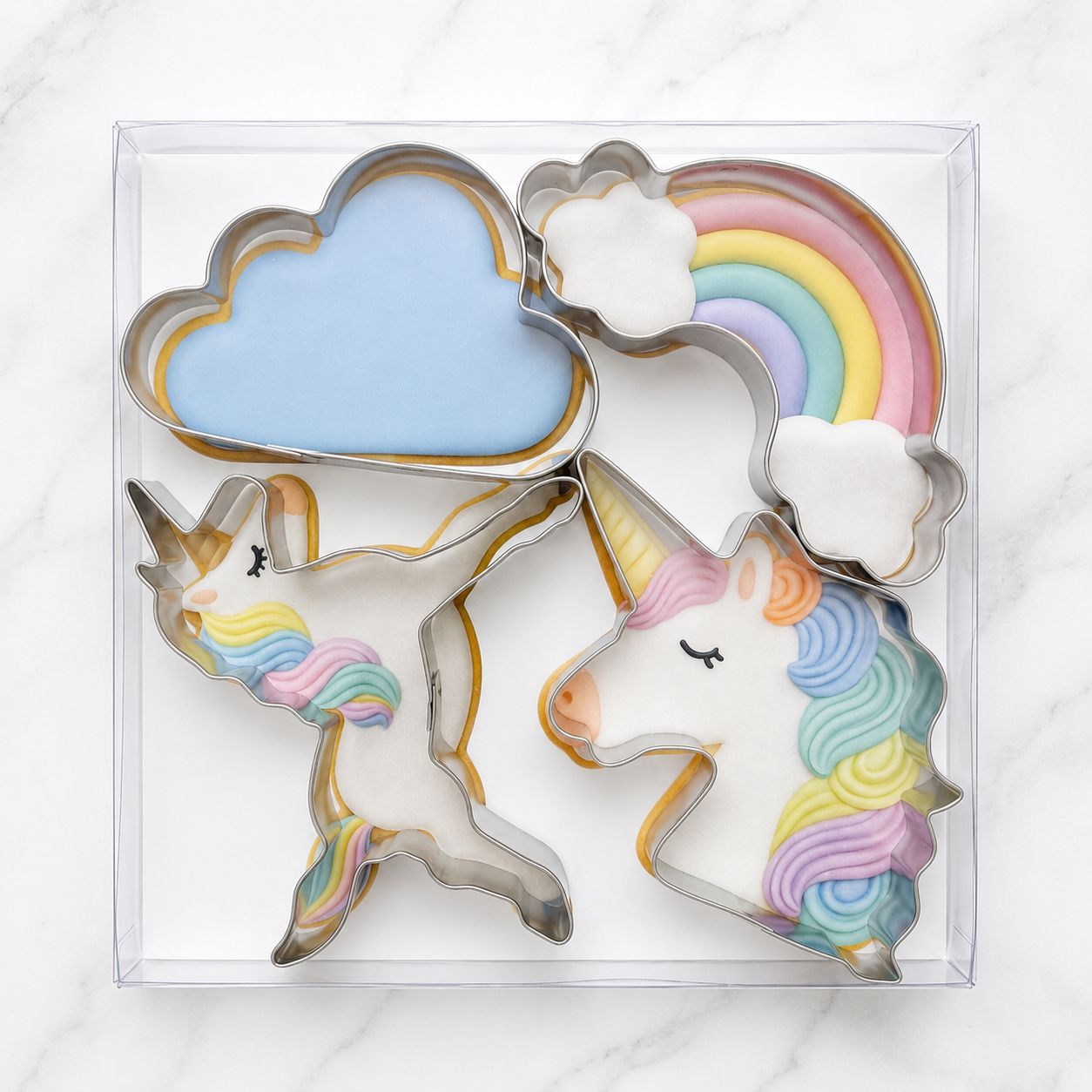 Unicorn Birthday Baby Shower Cookie Cutter 4 Pc Box Set