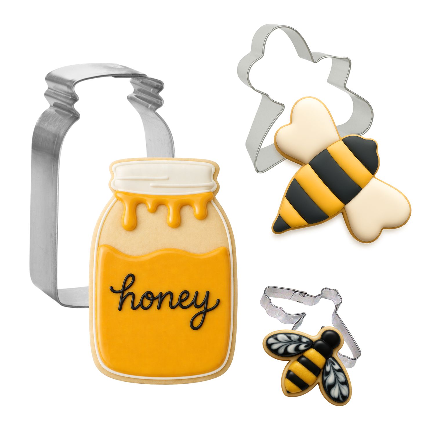 Mason Honey Jars and Bee Cookie Cutter 3 Pc Box Set L9053