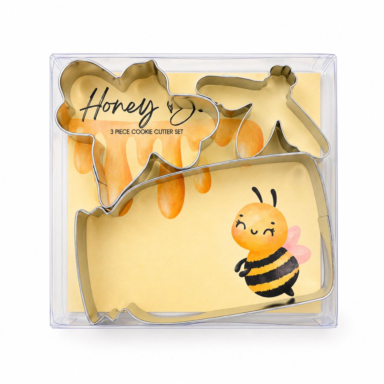 Mason Honey Jars and Bee Cookie Cutter 3 Pc Box Set L9053