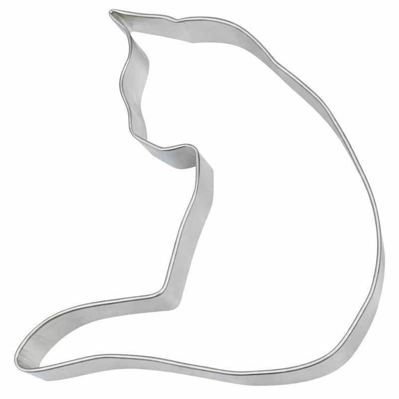 Curled Cat Tin Cookie Cutter 3.75" B0970