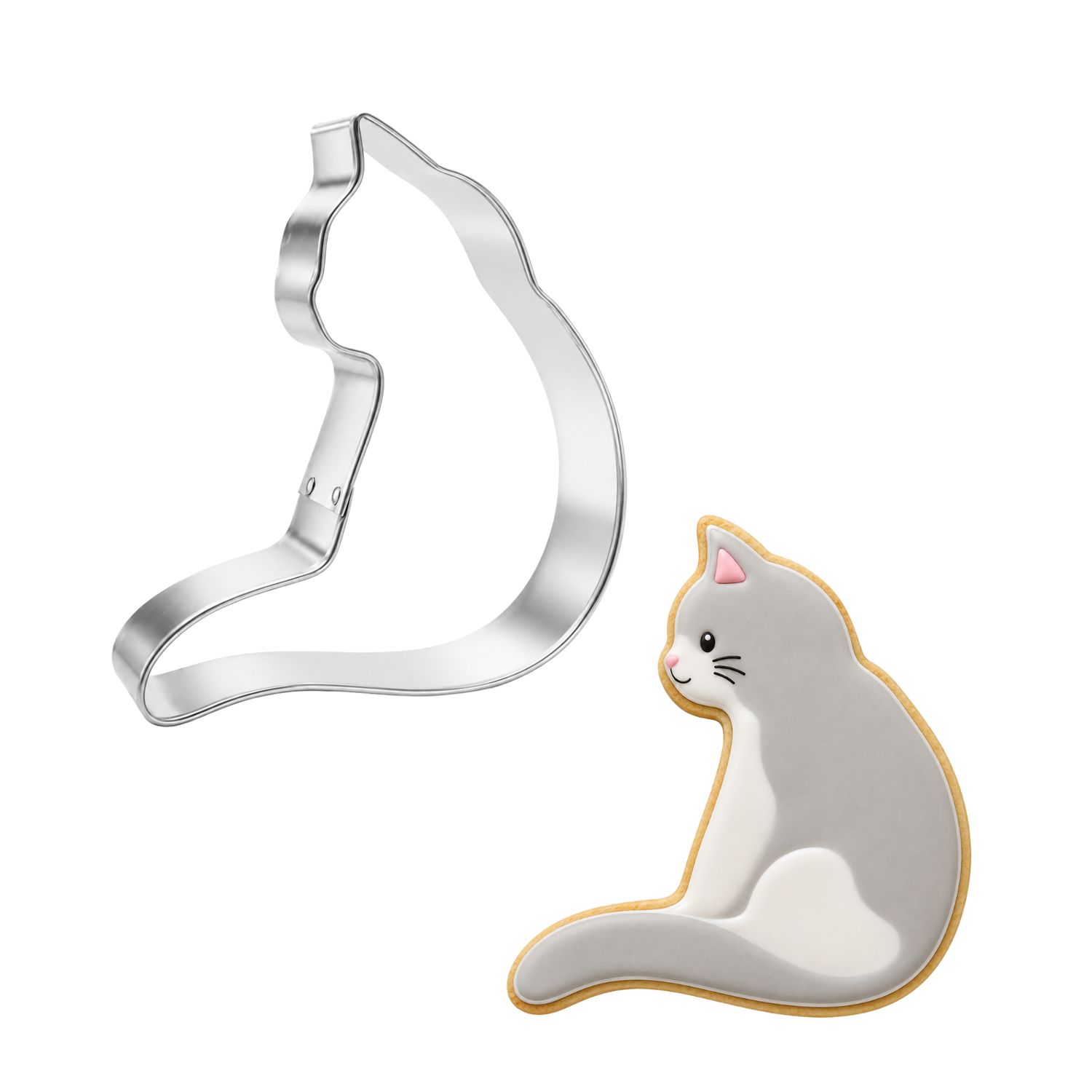 Curled Cat Tin Cookie Cutter 3.75" B0970