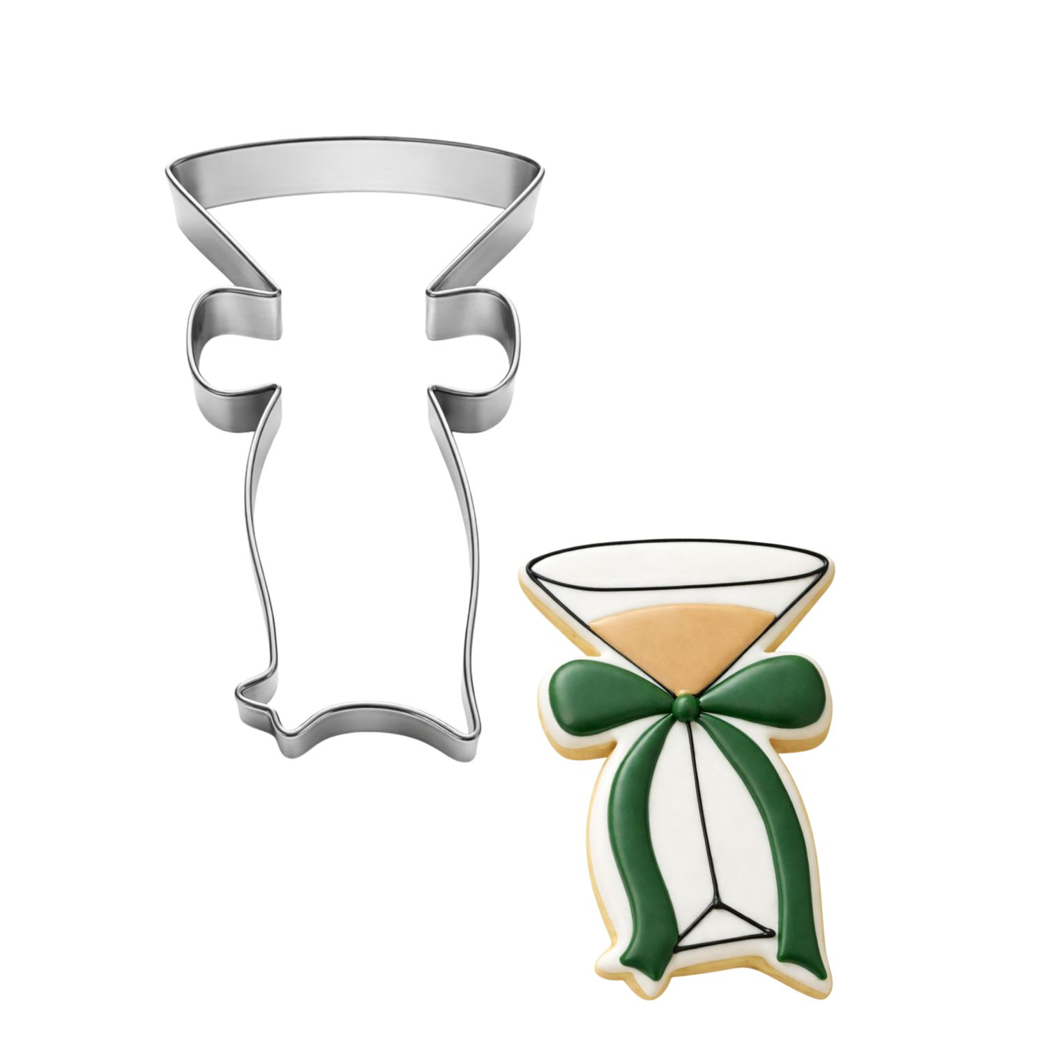 Martini Glass with Bow 4 inch Cookie Cutter