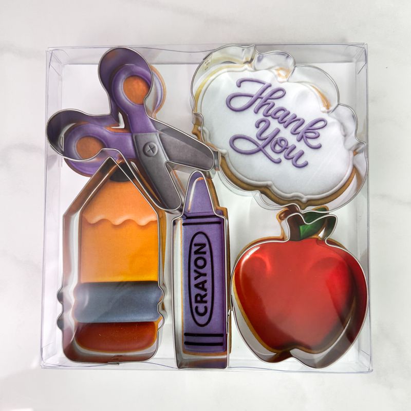 Teacher Appreciation 5 Pc. Cookie Cutter Box Set L9075 Teacher Appreciation 5 Pc. Cookie Cutter Box Set L9075