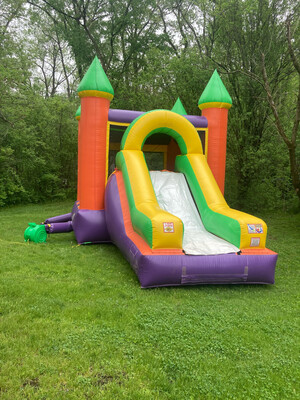 Purple Bouncy House  Dry or Wet 🛝⛲️/Casa de rebote húmeda y seca combinada