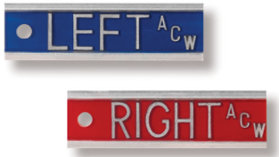 Embedded Aluminum Markers - Left & Right with Initials