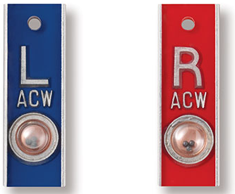 Aluminum Position Indicator Markers with Initials - Vertical (1/2" L & R)