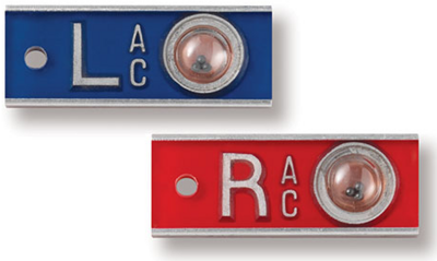 Aluminum Position Indicator Markers with Initials - Horizontal (1/2" L & R)