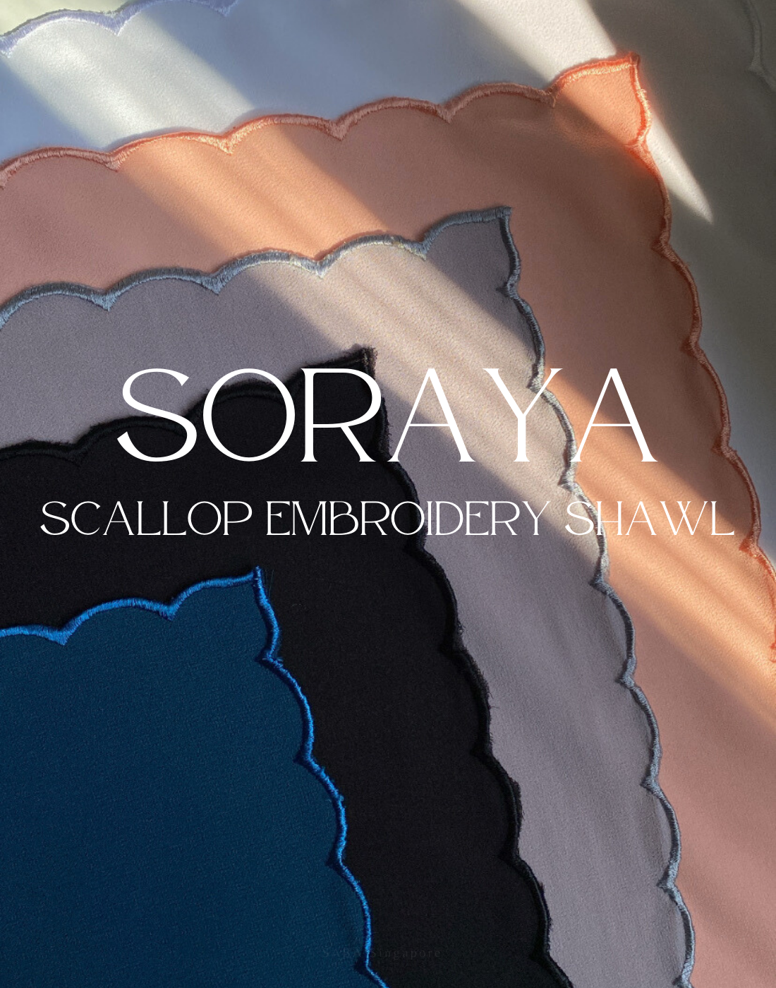 Soraya Scallop Embroidery Shawl