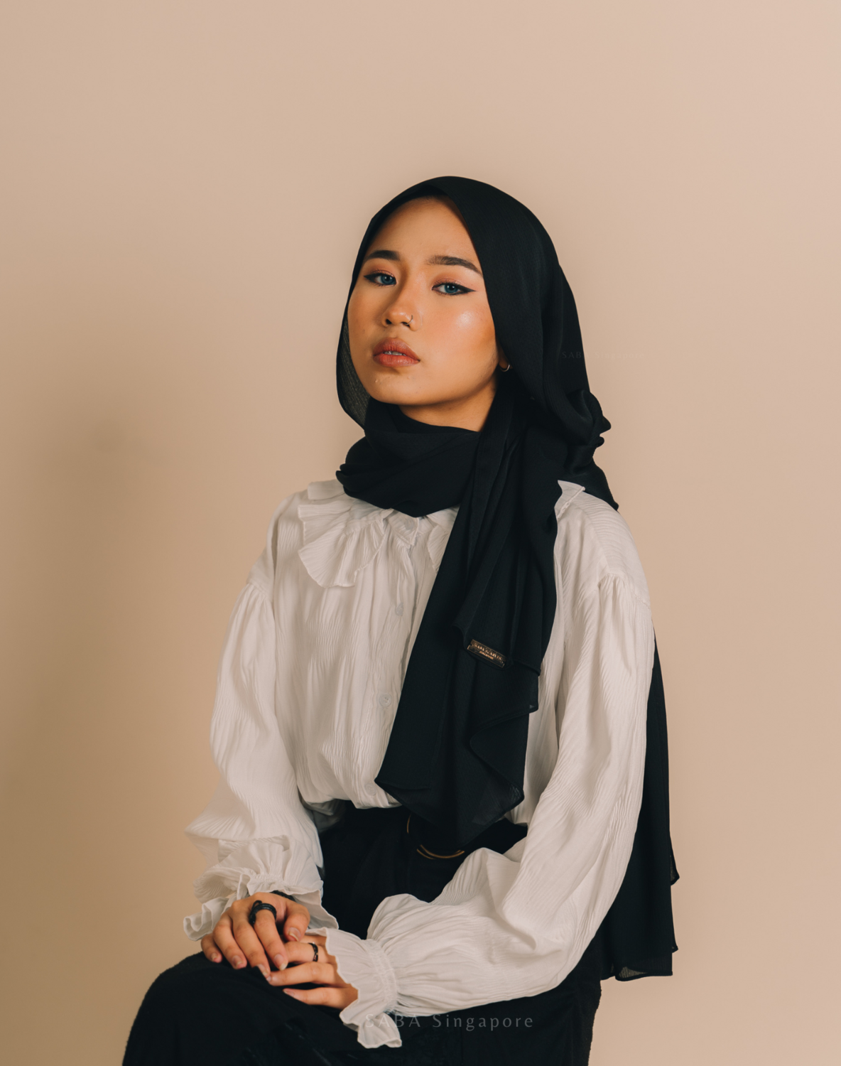 Textured Satin Hijab - Sleek