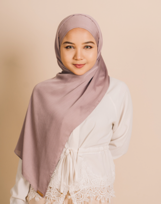 Textured Satin Hijab - Heather