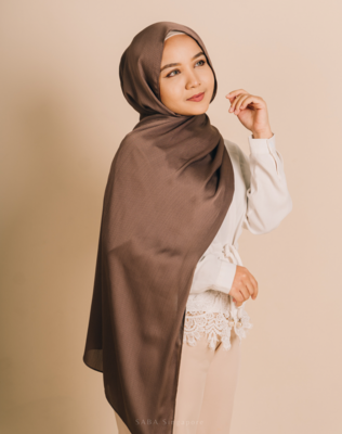 Textured Satin Hijab - Cedar