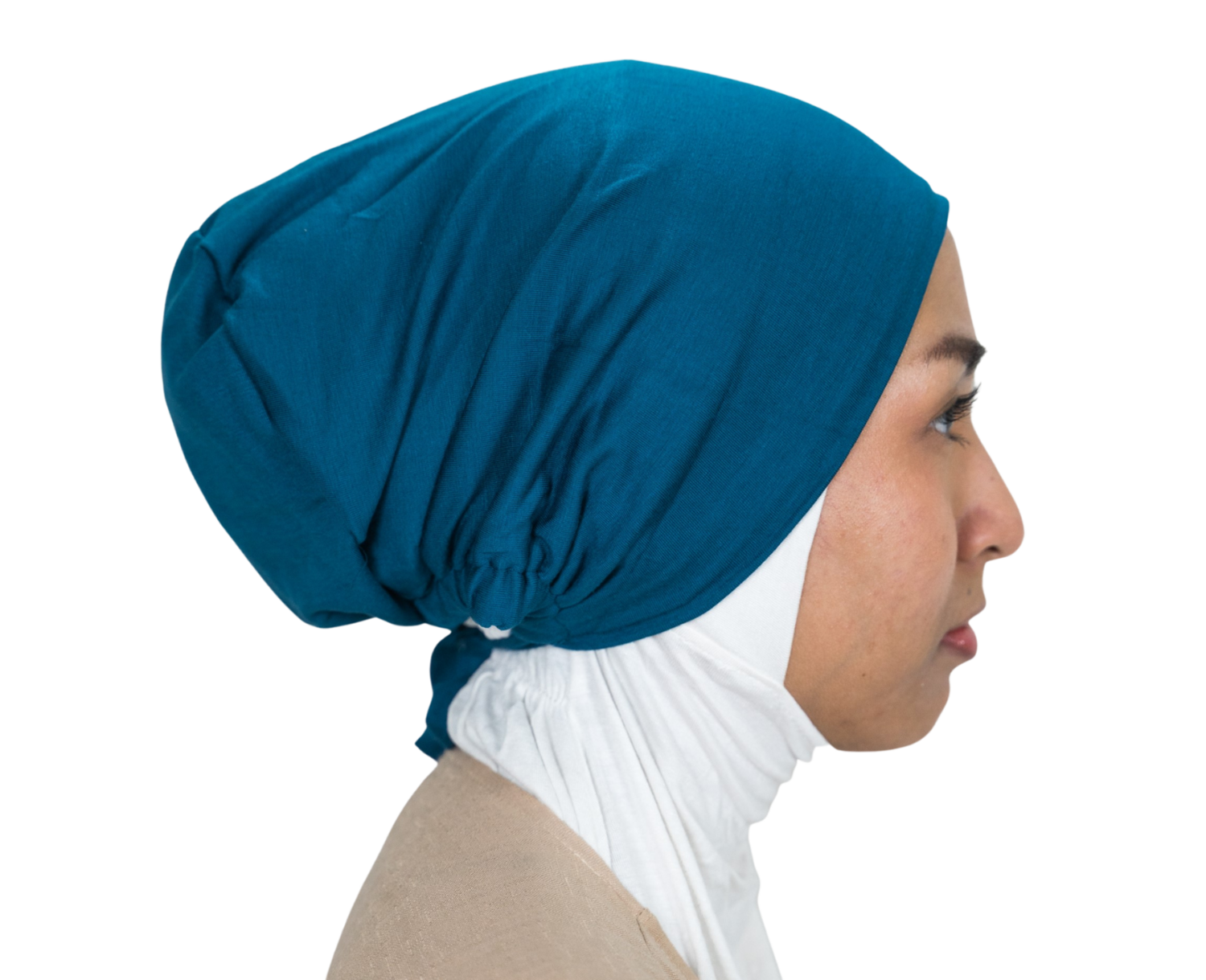 SABA Essential Chiffon hijab with matching Silk lined undercap. [Premium Quality Chiffon hijab + Silk lined underscarf] (Beryl blue)