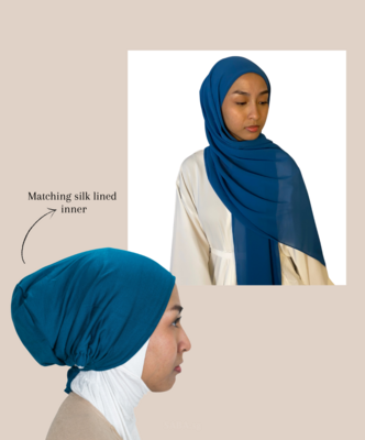Hijab with Matching Silk Lined Innercap