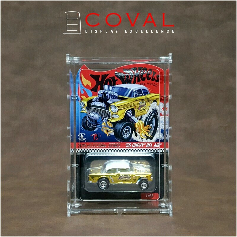 HDR-101 Acrylic Display Case for Single Carded RLC and Mainline Hot Wheels with Front Vertical Door
