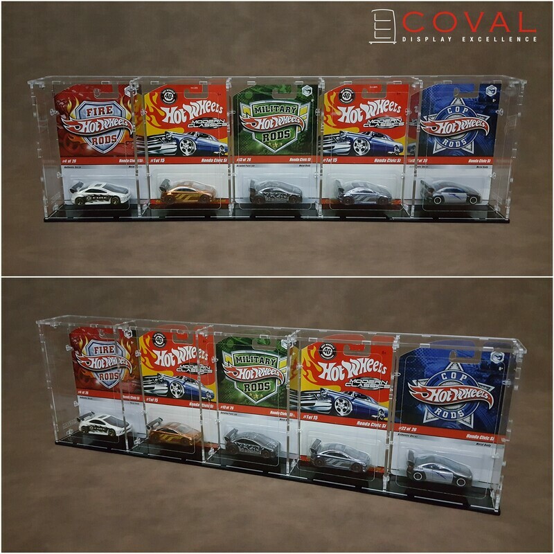 SRC-501 Acrylic Display Case for 5 x 1 Carded RLC and Mainline Hot Wheels *Stackable *Wallmountable