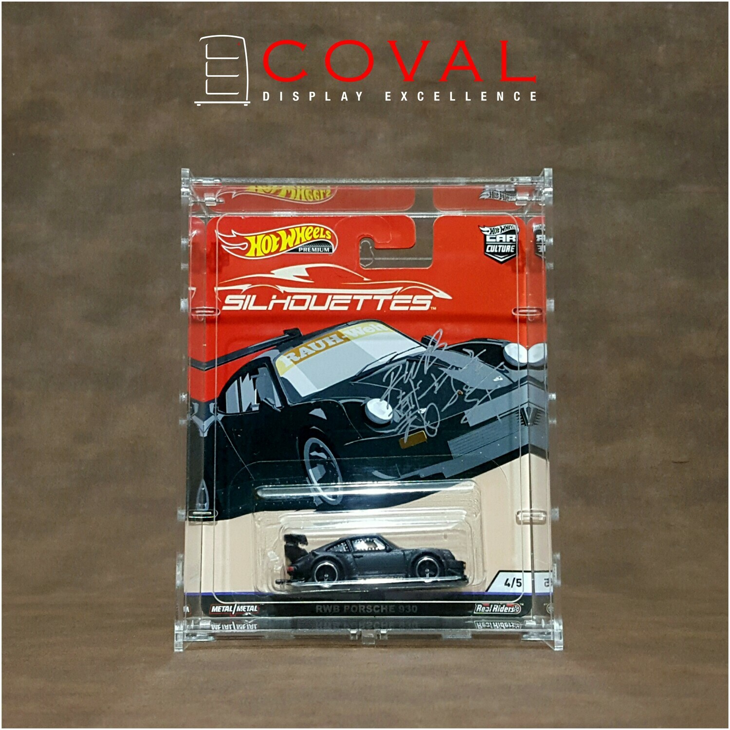 HDW-101 Acrylic Display Case for Single Wide Carded Hot Wheels with Front Vertical Door