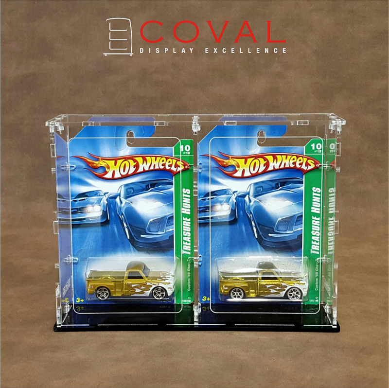 SRC-201 Acrylic Display Case for 2 x 1 Carded RLC and Mainline Hot Wheels *Stackable *Wallmountable