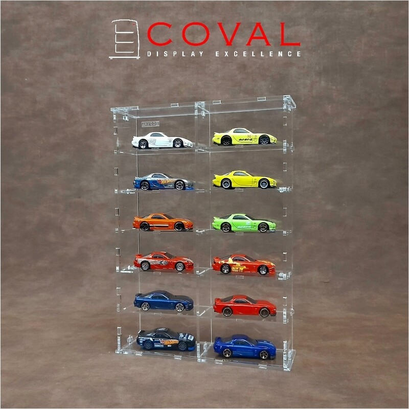 SMD-206C Acrylic Display Cabinet Holds 1/64 Loose Cars Holds 2 x 6