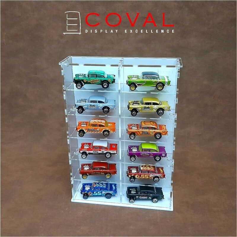 SMD-206W Acrylic Display Cabinet Holds 1/64 Loose Cars Holds 2 x 6