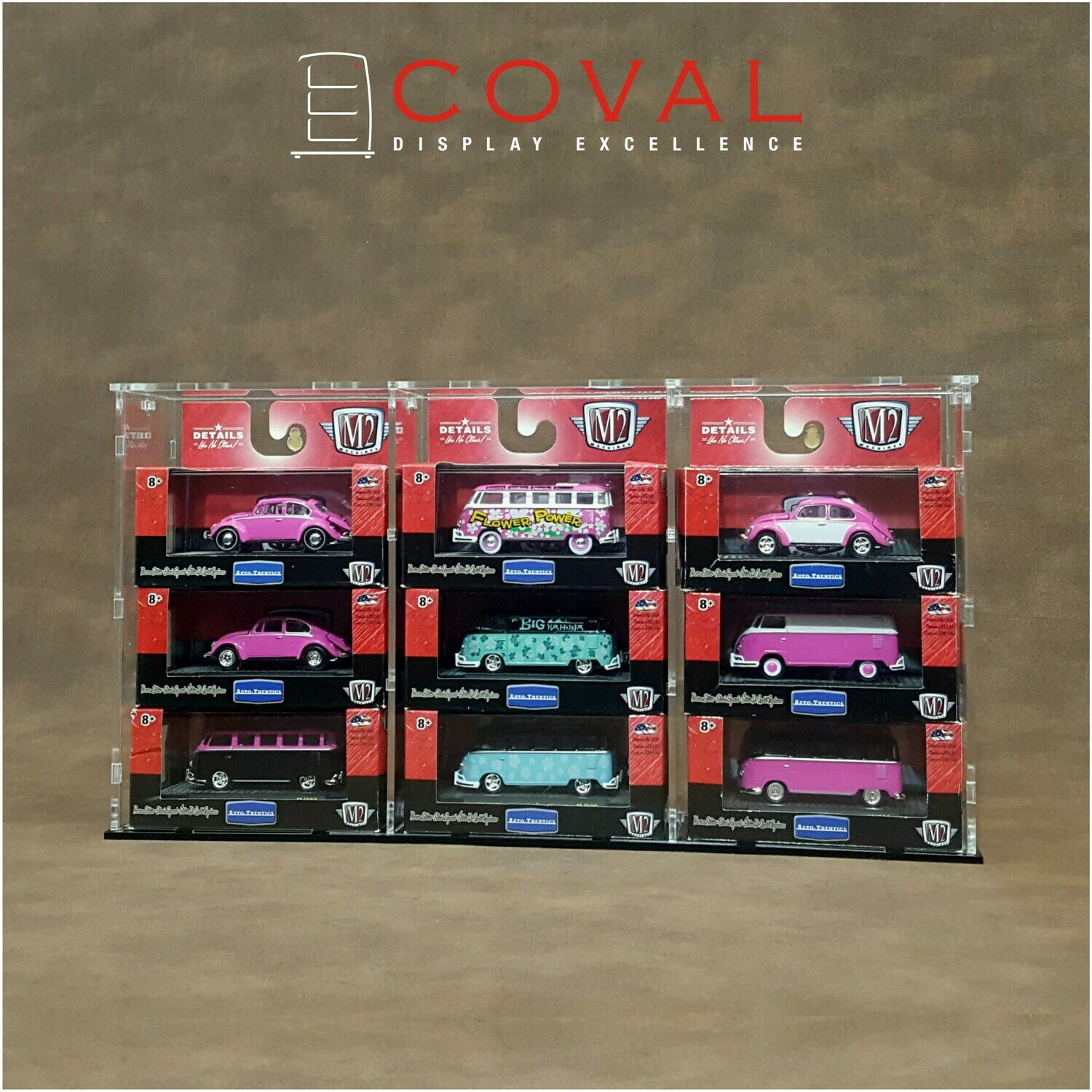 SMT-303 Acrylic Display Case for 1/64 M2 Machines Boxed Car Holds 9
