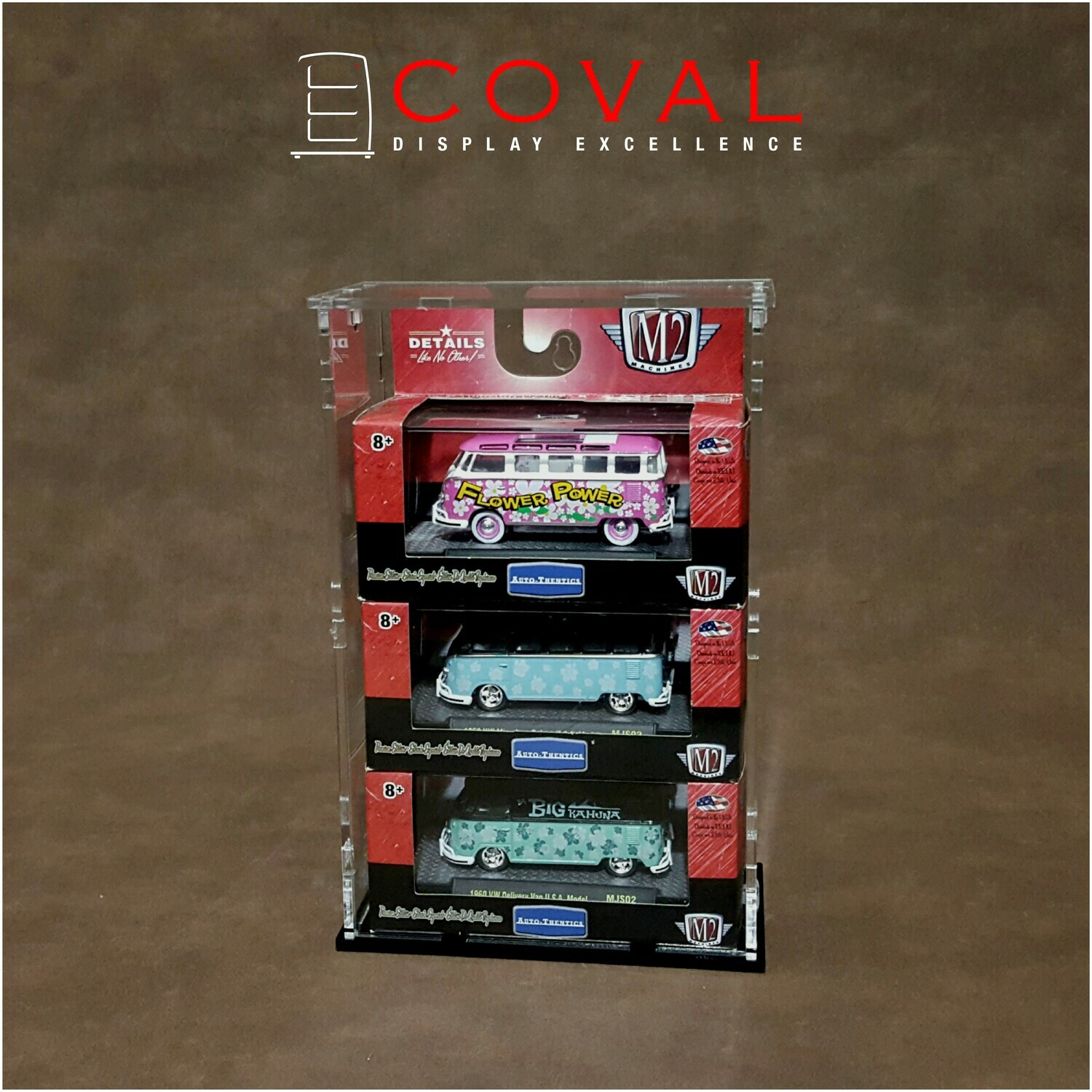 SMT-103 Acrylic Display Case for 1/64 M2 Machines Boxed Car Holds 3