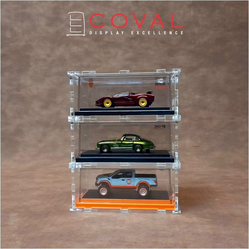 RBX-101-3PK Acrylic Display Case for Standard Hot Wheels RLC Boxed Cars *Stackable