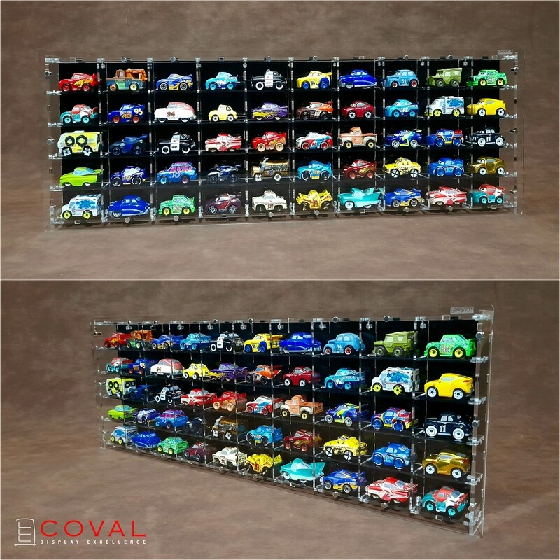 LSB-1005B Acrylic Display Case for Mattel Disney Mini Racers CARS Holds 50