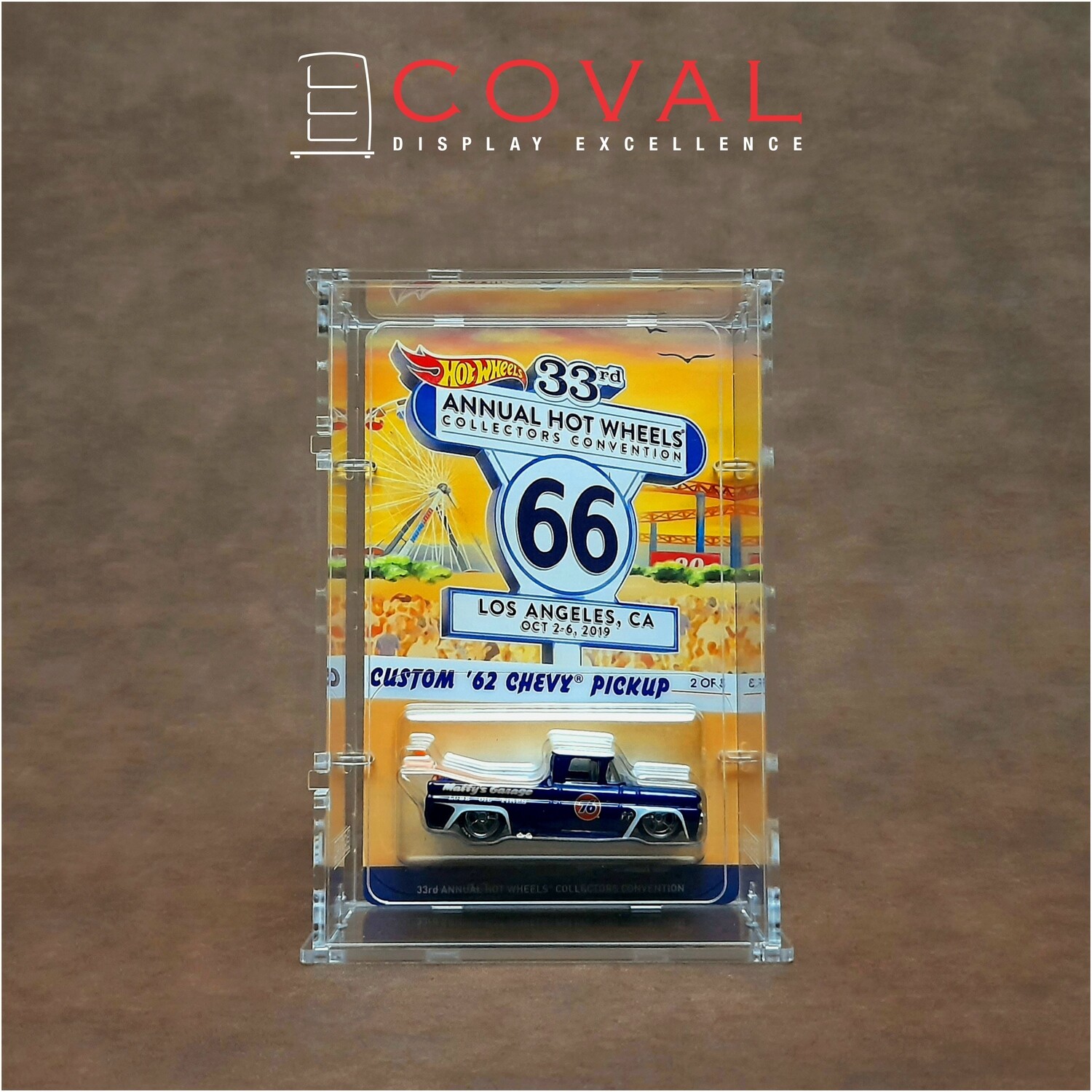 SRC-101D Acrylic Display Case for SingleCarded RLC and Mainline Hot Wheels *Stackable *Wallmountable *Front Opening Door
